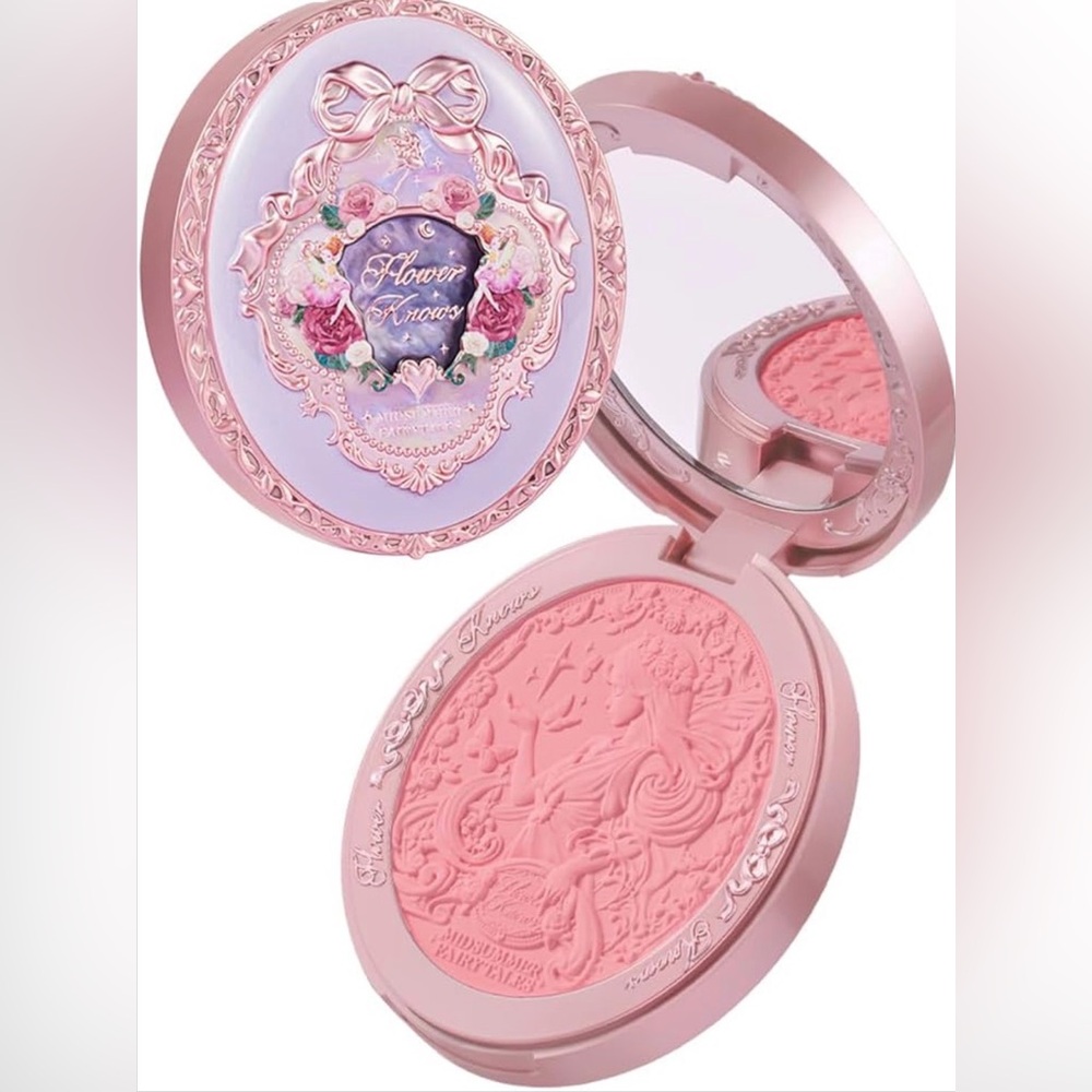 Flower Knows Ballet Fairy Compact with Mirror & Heart Puff.